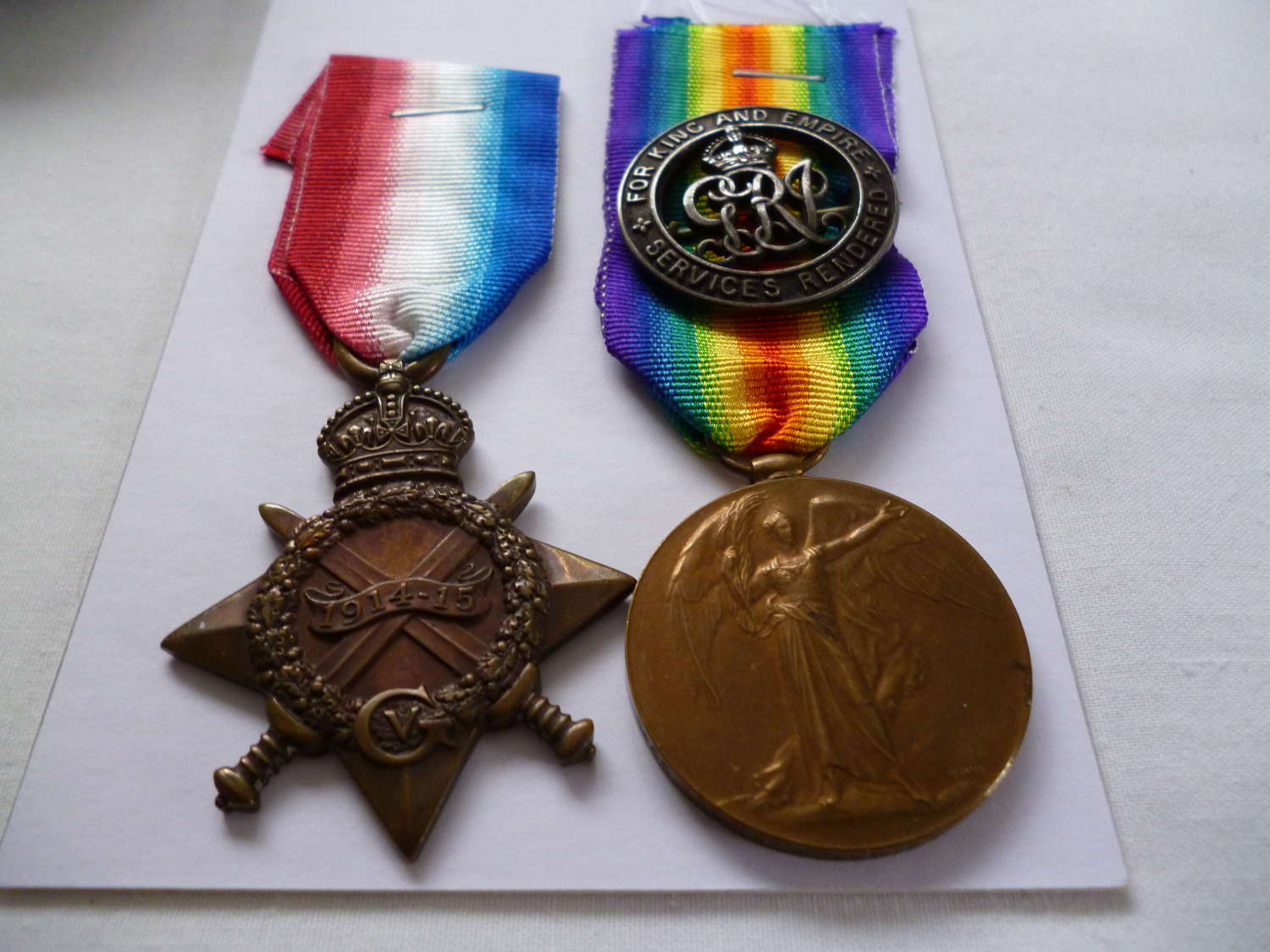 1914-15 Star, BWM & Silver Wound Badge 3rd London Regiment.