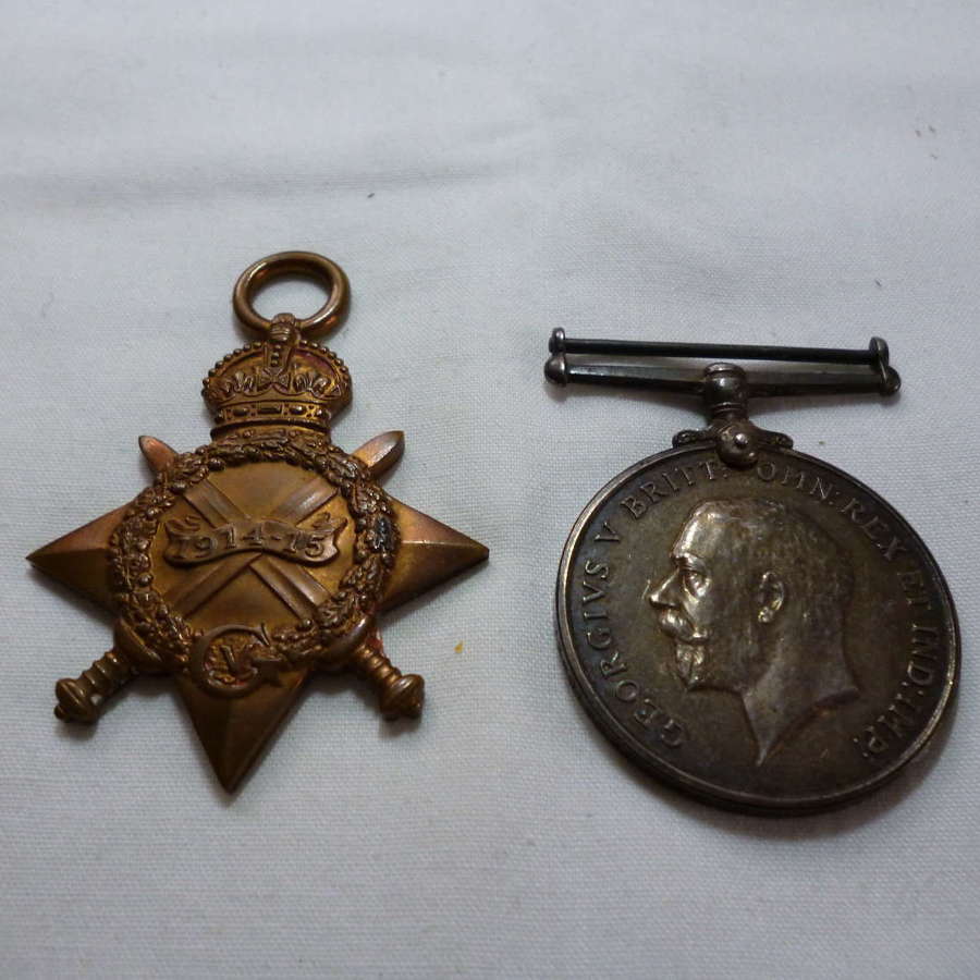 1915 Star and BWM named (M2-019320 Pte P G Phillips ASC).