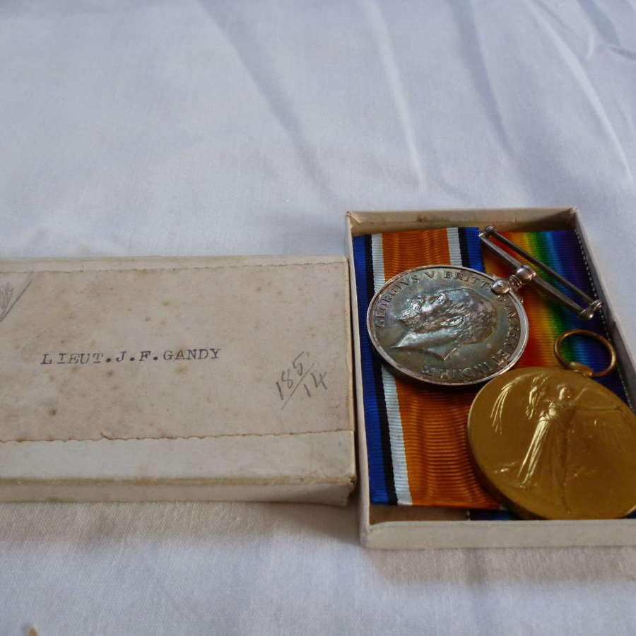 British War & Victory Medals Lieutenant J.F. Gandy Royal Engineers