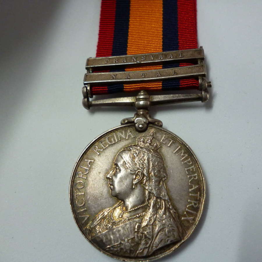 2 Bar Queens South Africa Medal Manchester Regiment