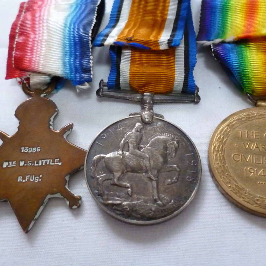 1914-15 Star Casualty Trio. Royal Fusiliers