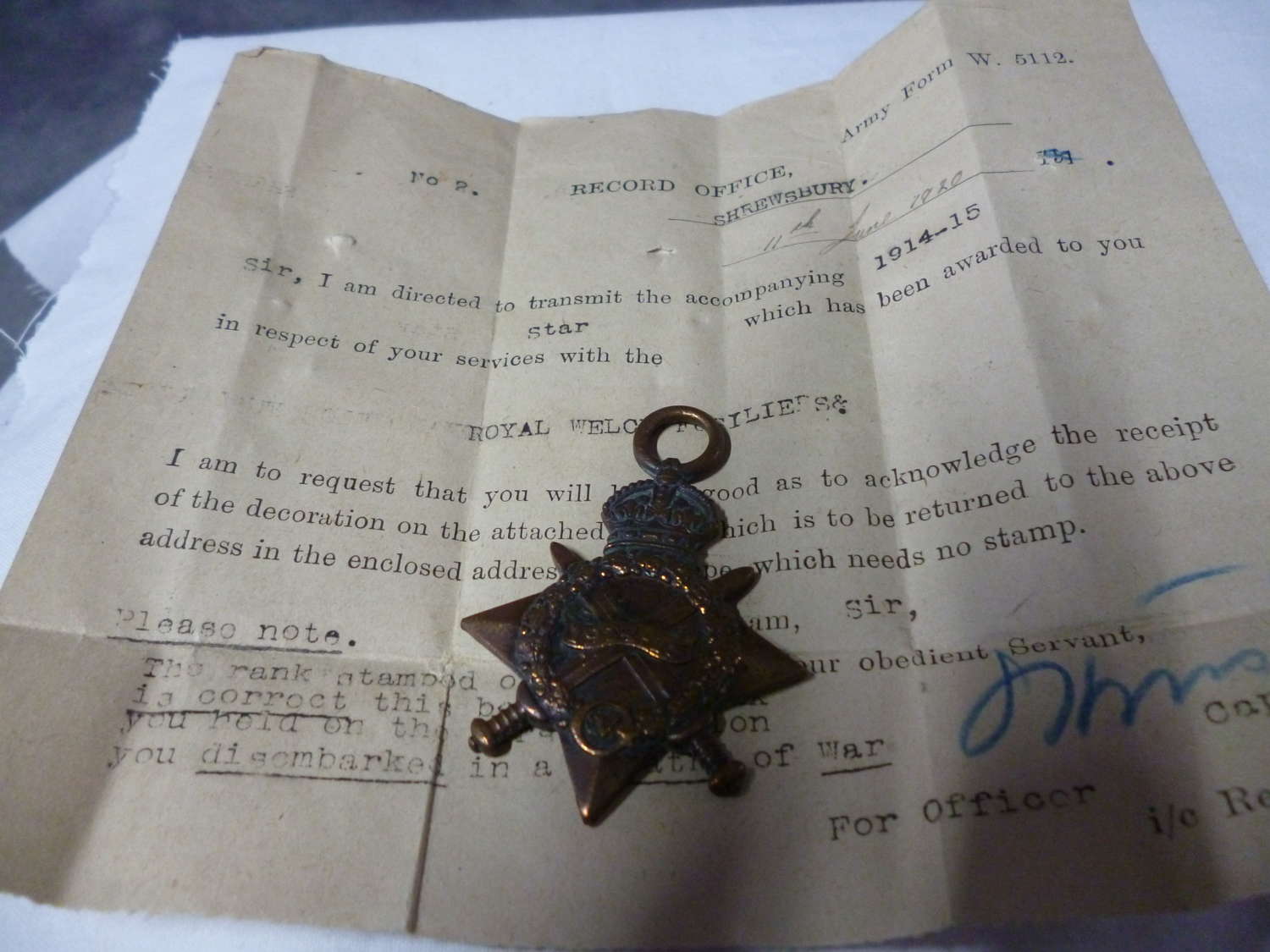 1914-15 Star Royal Welsh Fusiliers