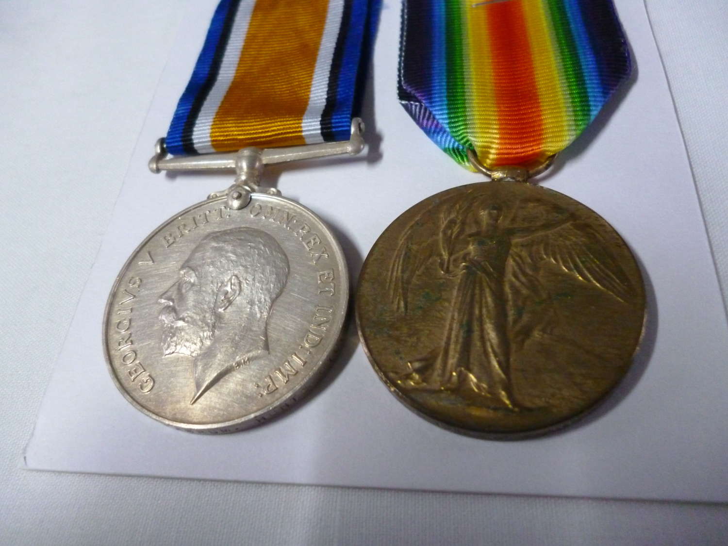 British War & Victory Medals GHuntington  Cyclist Battalion