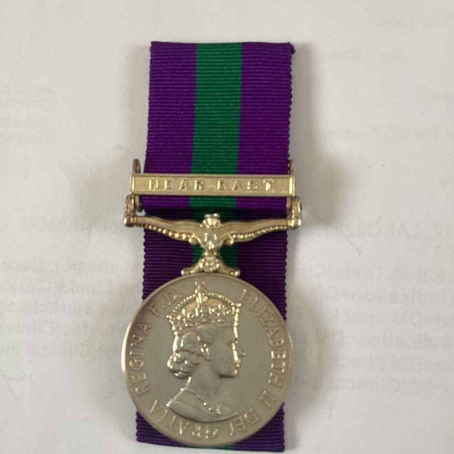 General Service 1918-62, 1 clasp Near East  West Yorks