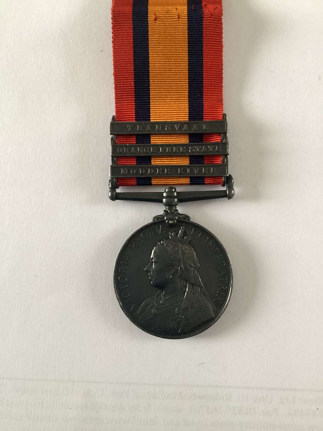 3 Bar Queens South Africa Medal Argyle & Sutherland Highlanders Wounde