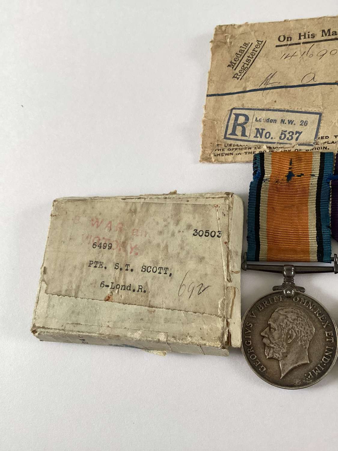 British War & Victory Medals East Surrey Regiment