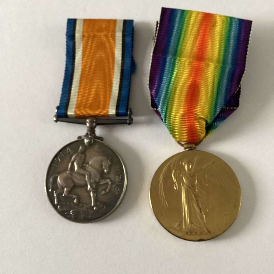 British War & Victory Medals 6th London Regiment.