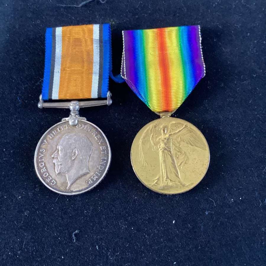 British War & Victory Medals 2289 Private. S. Bird. Suffolk Yeomanry