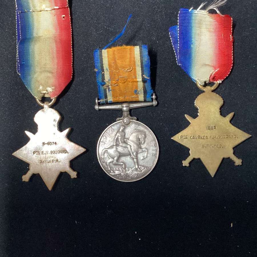Family Medals Suffolk Reg / Suffolk Yeomanry