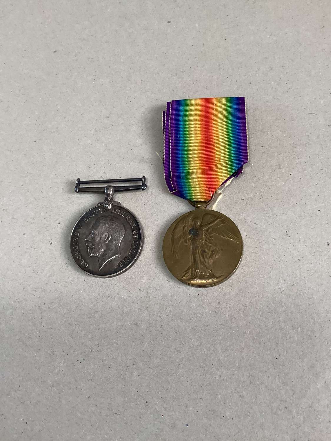 BWM & Victory Medal (204065 Pte C W Purse Norfolk Regt) Wounded.