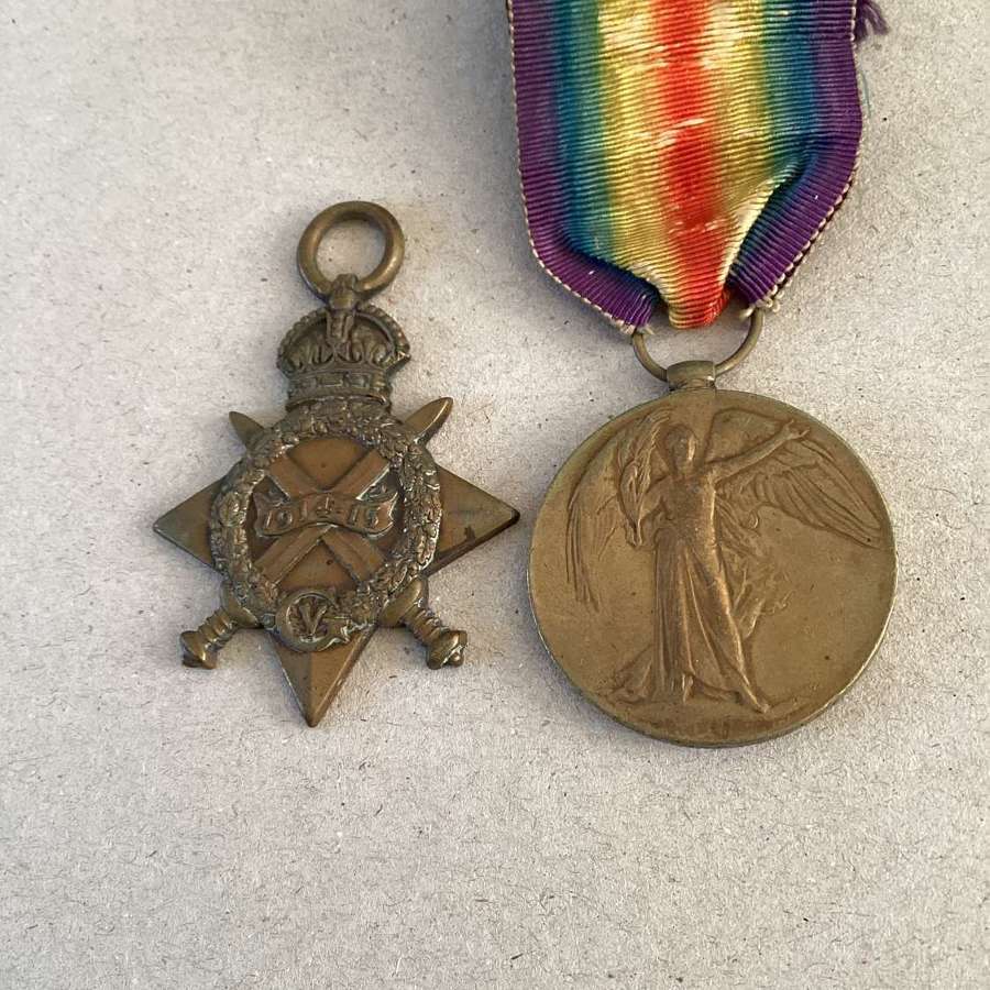 1915 Star & Victory Medal (36286 Gnr J R Morley RA)