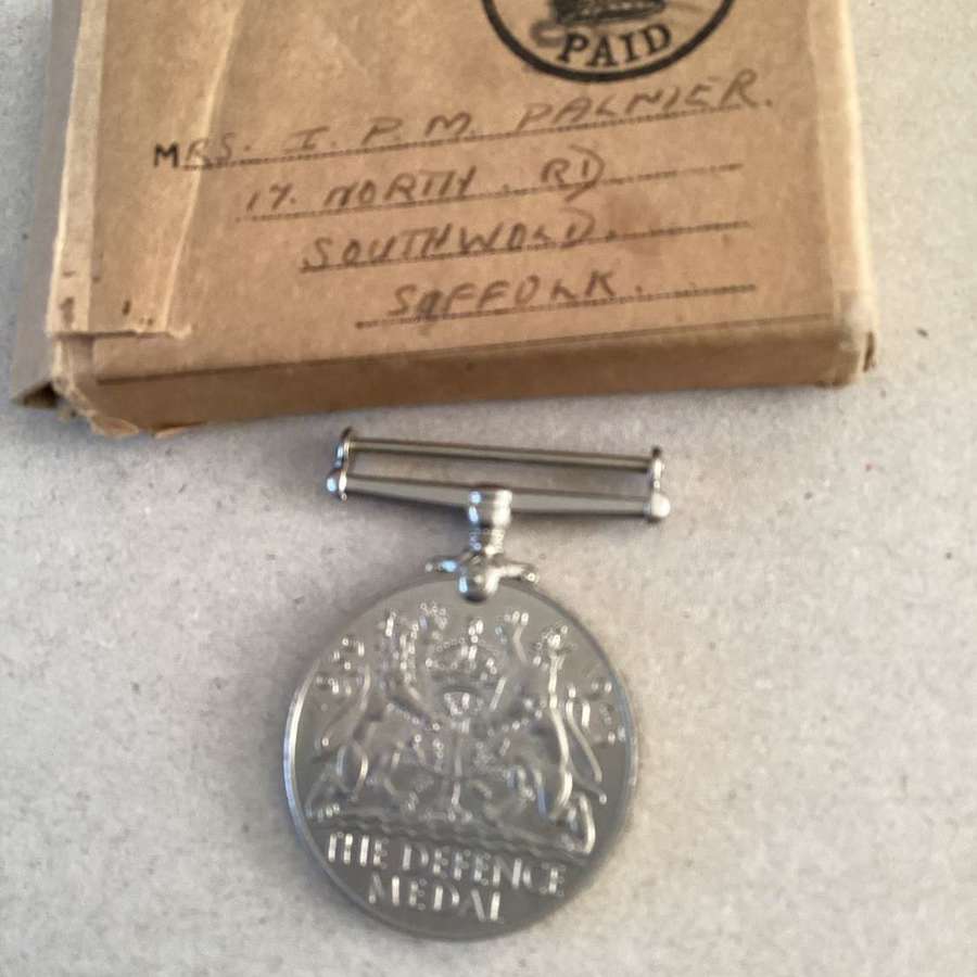 Defence Medal Awarded to a Female Recipient