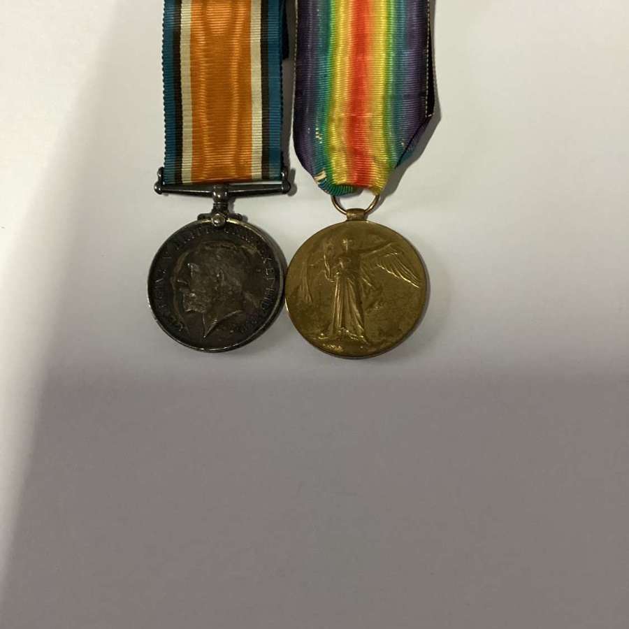 British War & Victory Medals Yorkshire Regiment Killed in Action