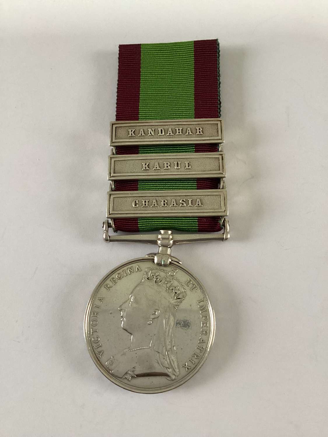 Afghanistan Medal 1881 with bars Charasia / Kabul / Kandahar.9th Lanc.