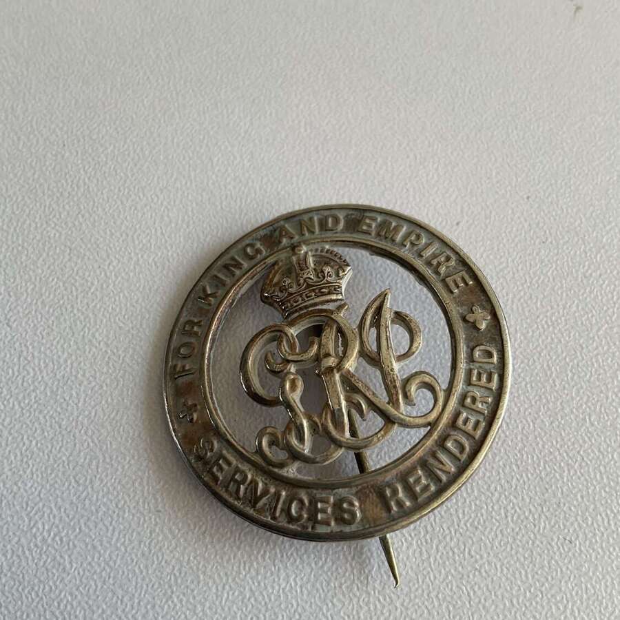 Silver Wound Badge Number 399858 5th R.C.R.