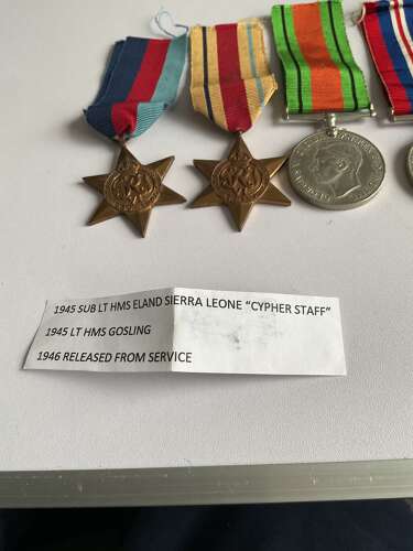 Boxed Group of 4 WW2 Medals to A  Sub Lieutenat