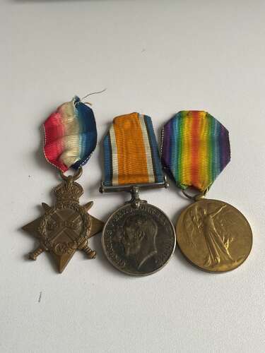 1914-15 Star Trio  18th West Yorkshire Regiment ( Bradford Pals )