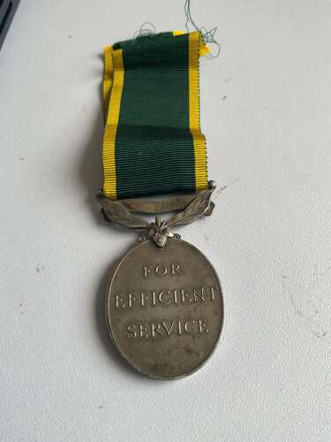 Efficiency Medal awarded to a Frmale Recipient