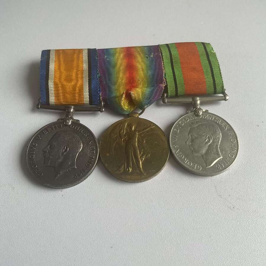 BWM, Victory & Defence Medals North Staffordshire Regiment