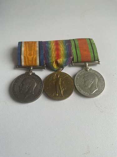 BWM, Victory & Defence Medals North Staffordshire Regiment