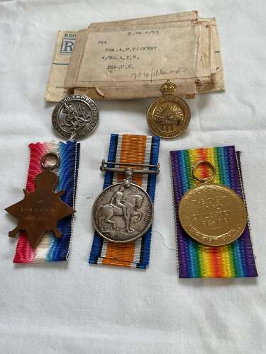 Australian Trio & Silver War Badge