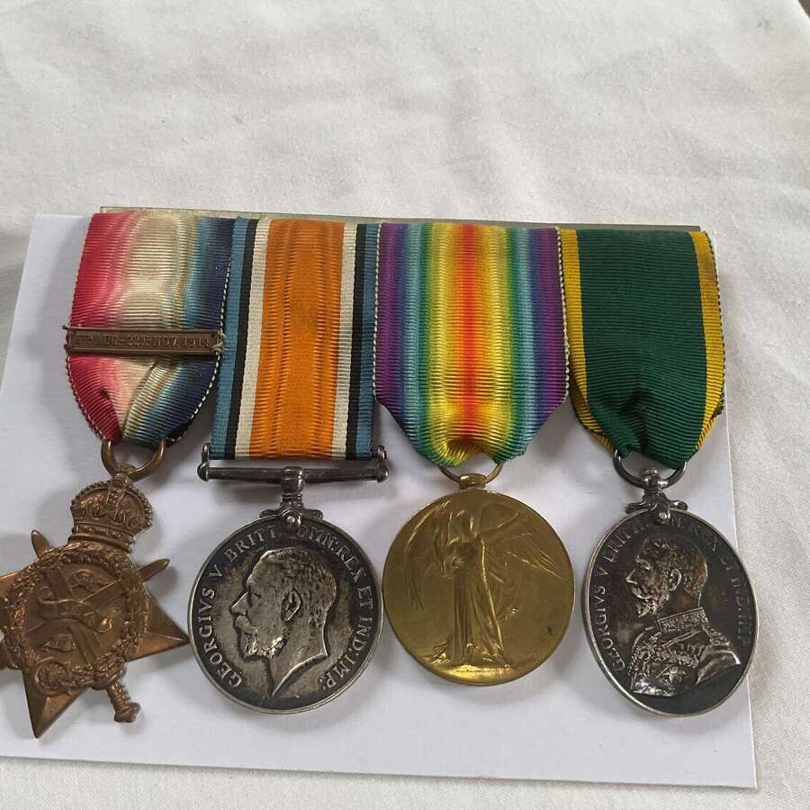 1914 Star & Bar Trio and TFEM  Royal Army Medical Corp