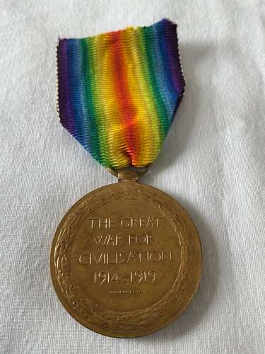 Victory Medal  45046Private. A. wells York & Lancs Regiment