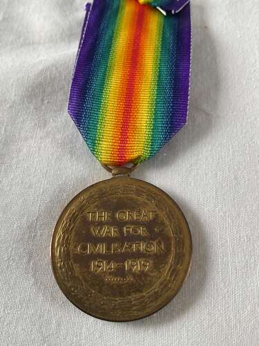 Victory Medal  3331 Driver T. Hardaker Royal Artillery